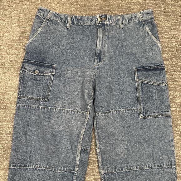 Rag & Bone Jeans Womens 31 Blue Denim Miramar Nora Cargo Carpenter - Picture 2 of 14